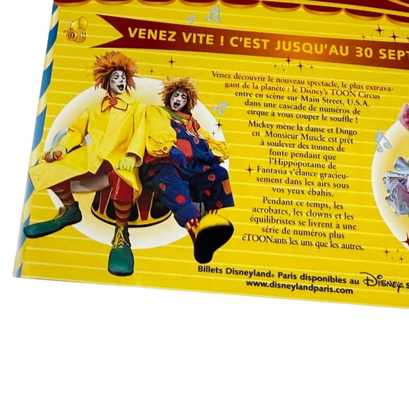 Paris Disneyland Circus Cirque Flyer Paris France 2001 Mickey and His Friends - Picture 6 of 6